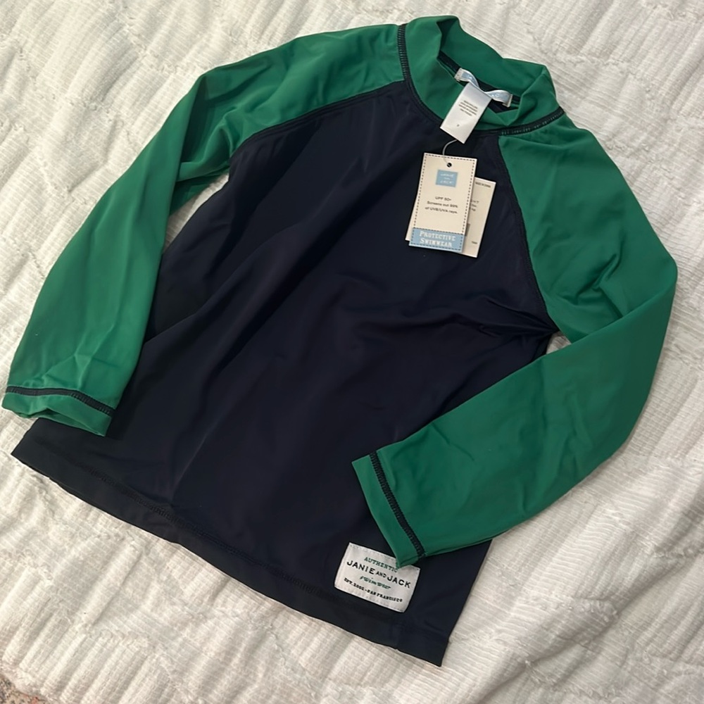 Janie and Jack Rash Guard Swim Shirt Toddler Boy Size 3